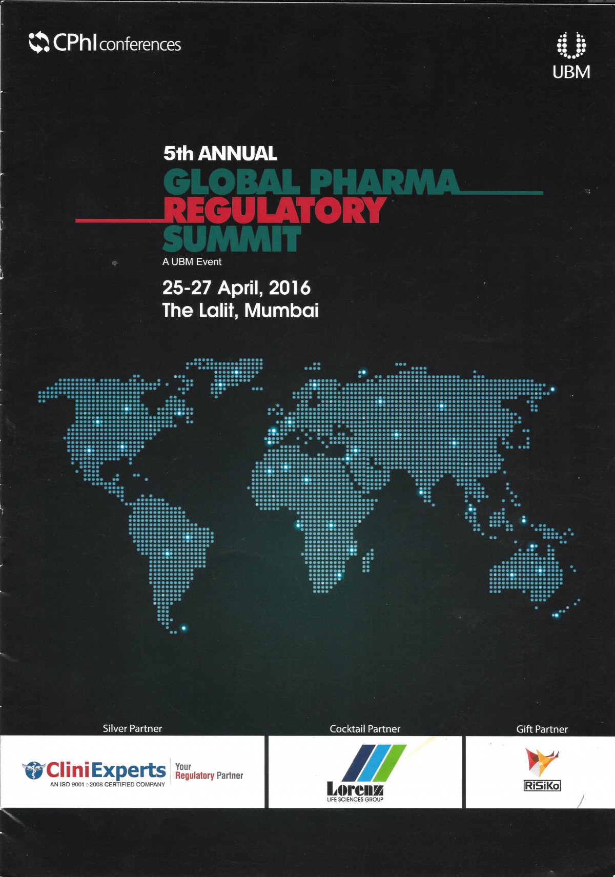 RiSiKo Consulting LLP is proud gift partner of 5th Annual Global Pharma Regulatory Summit 2016