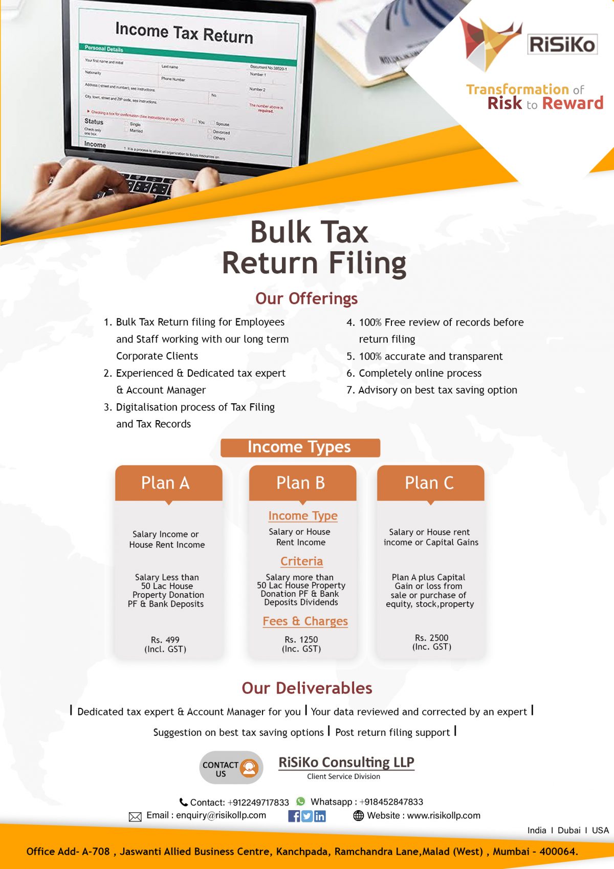 Download Our Solution Note on Bulk Tax Return Filing Services RISIKO Blog